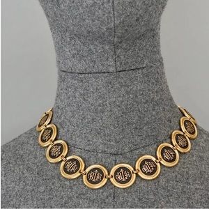 Dior Logo Insignia Medallion link Necklace